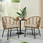 Hearth and Haven Randy Outdoor Arm Chair with Tub-Shaped Structure in Beige (Set of 2), , large