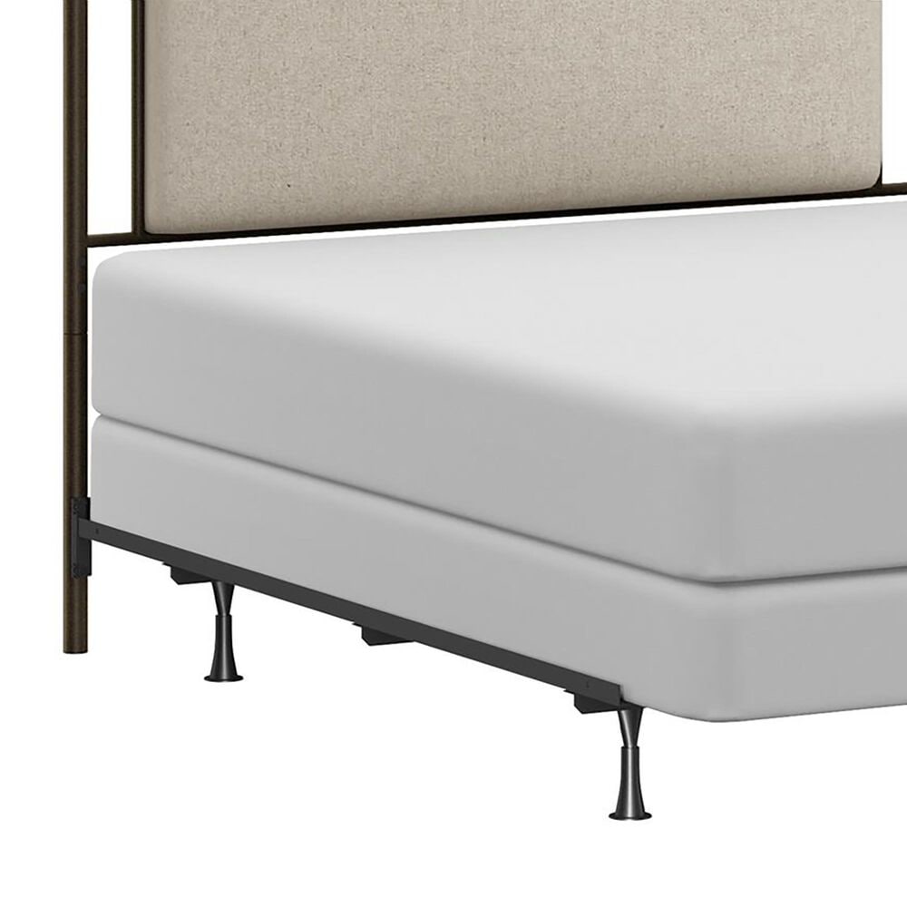 Richlands Furniture Ashley Queen Poster Panel Metal and Upholstered Bed in Brown and Rustic Brown, , large
