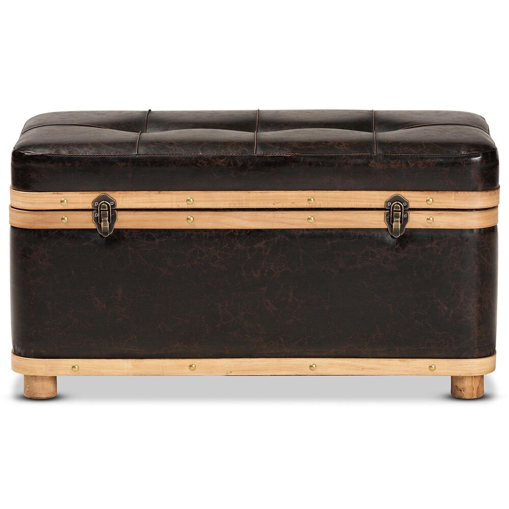 Baxton Studio Gendry Storage Ottoman in Dark Brown, , large