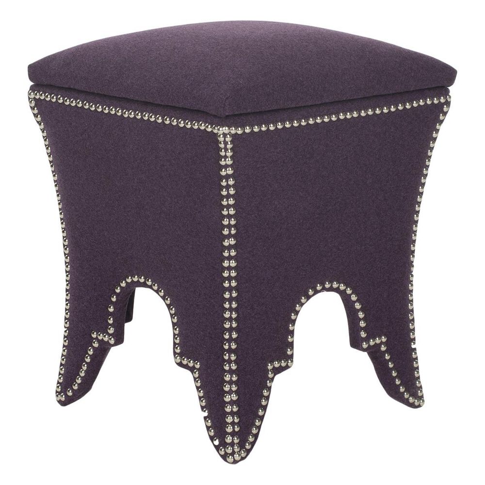 Safavieh Deidra Ottoman in Plum, , large