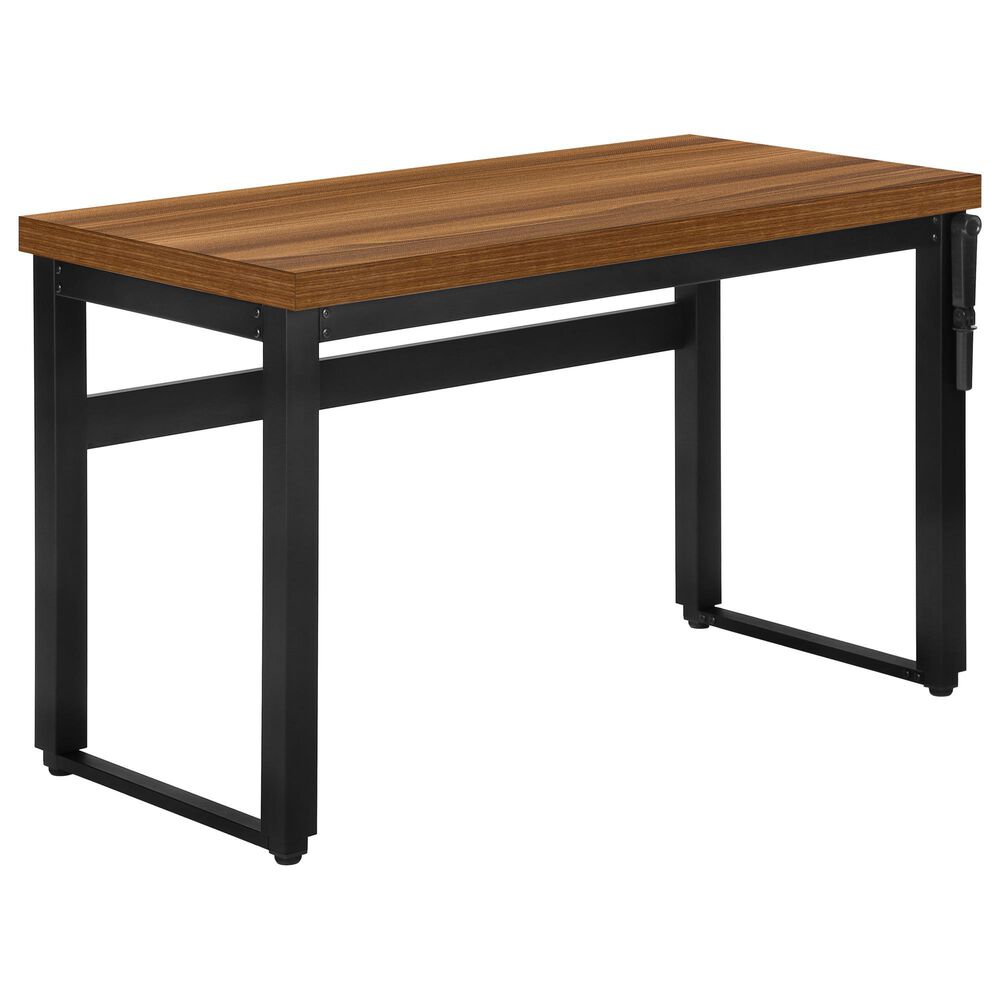 Monarch Specialties 48"L Adjustable Height Computer Desk in Walnut and Black, , large