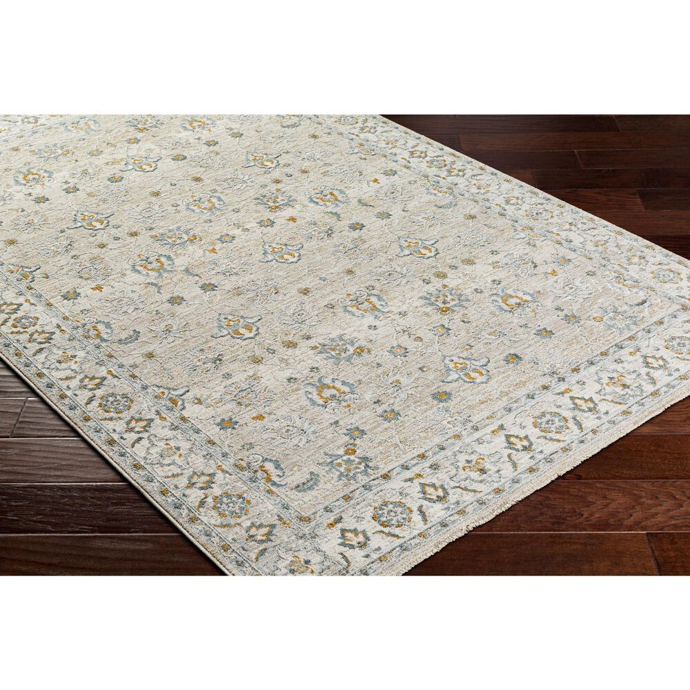 Surya Dresden Taupe, Off-White, Dusty Sage, Light Gray, Deep Teal, Olive and Mustard 6'7" x 9'6" Area Rug, , large