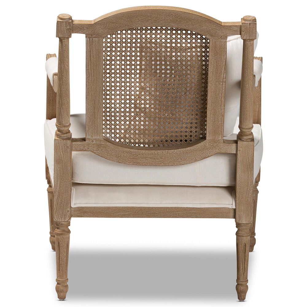 Baxton Studio Clemence Arm Chair in Ivory, , large