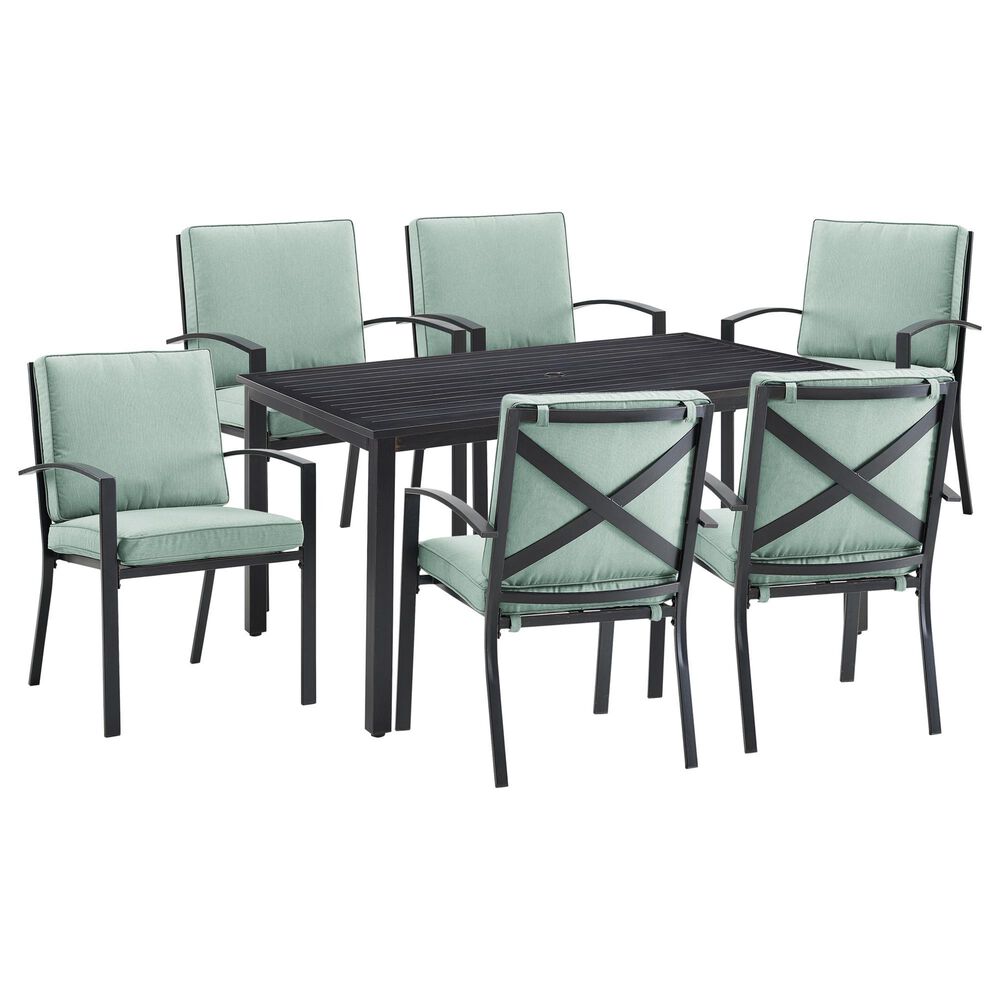 Crosley Furniture Kaplan 7-Piece Outdoor Dining Set in Mist, , large