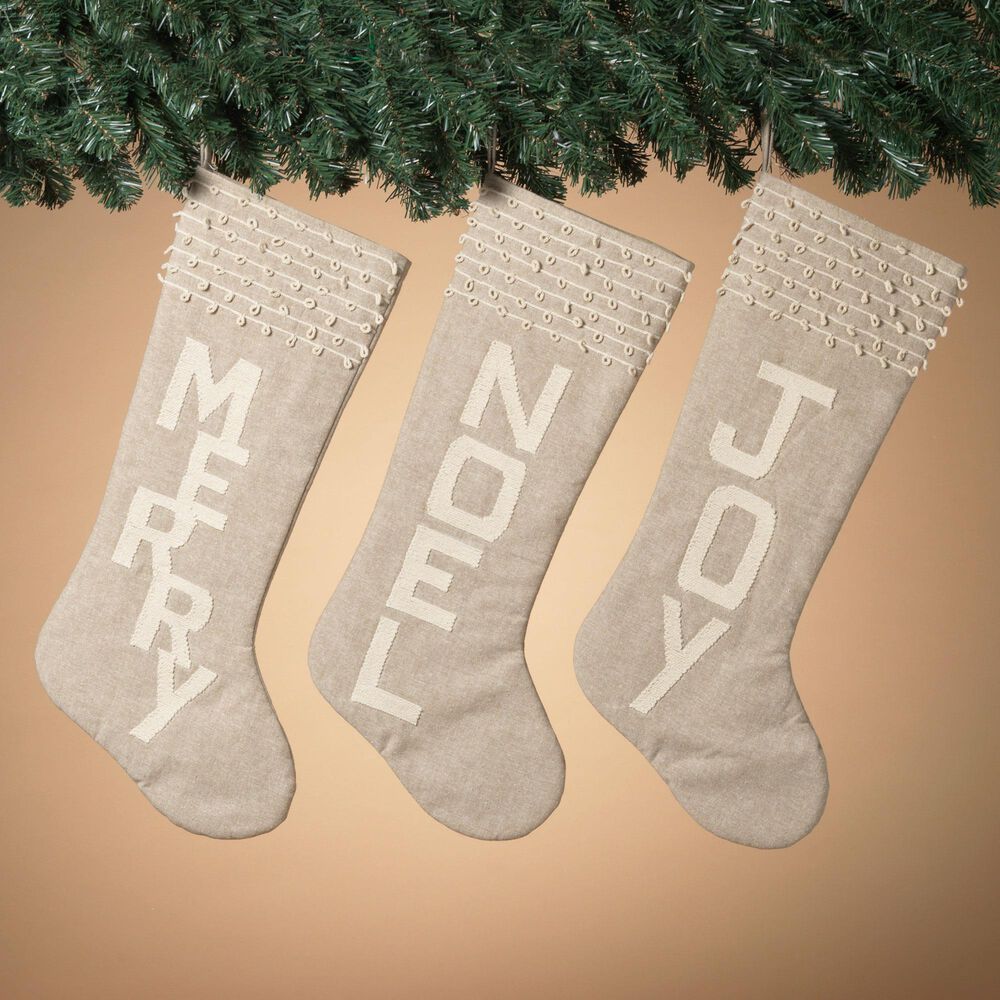 The Gerson Company 21.6&quot;L Holiday Design Christmas Stocking &#40;Set of 3&#41;, , large
