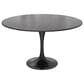 Leisuremod LeisureMod Verve Collection 48 Round Dining Table, Black Base with Sintered Stone Black Top, , large