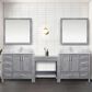 Lexora Home Coraline 102" Double Bathroom Vanity in Distressed Grey with White Carrara Marble Top and Rectangular Sinks, , large
