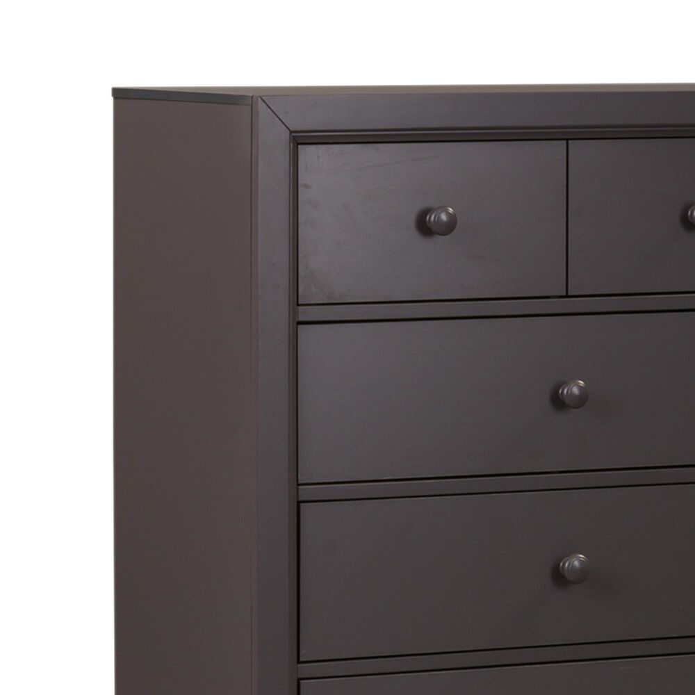 Belle Furnishings Cottage View 5 Drawer Chest in Dark Gray, , large