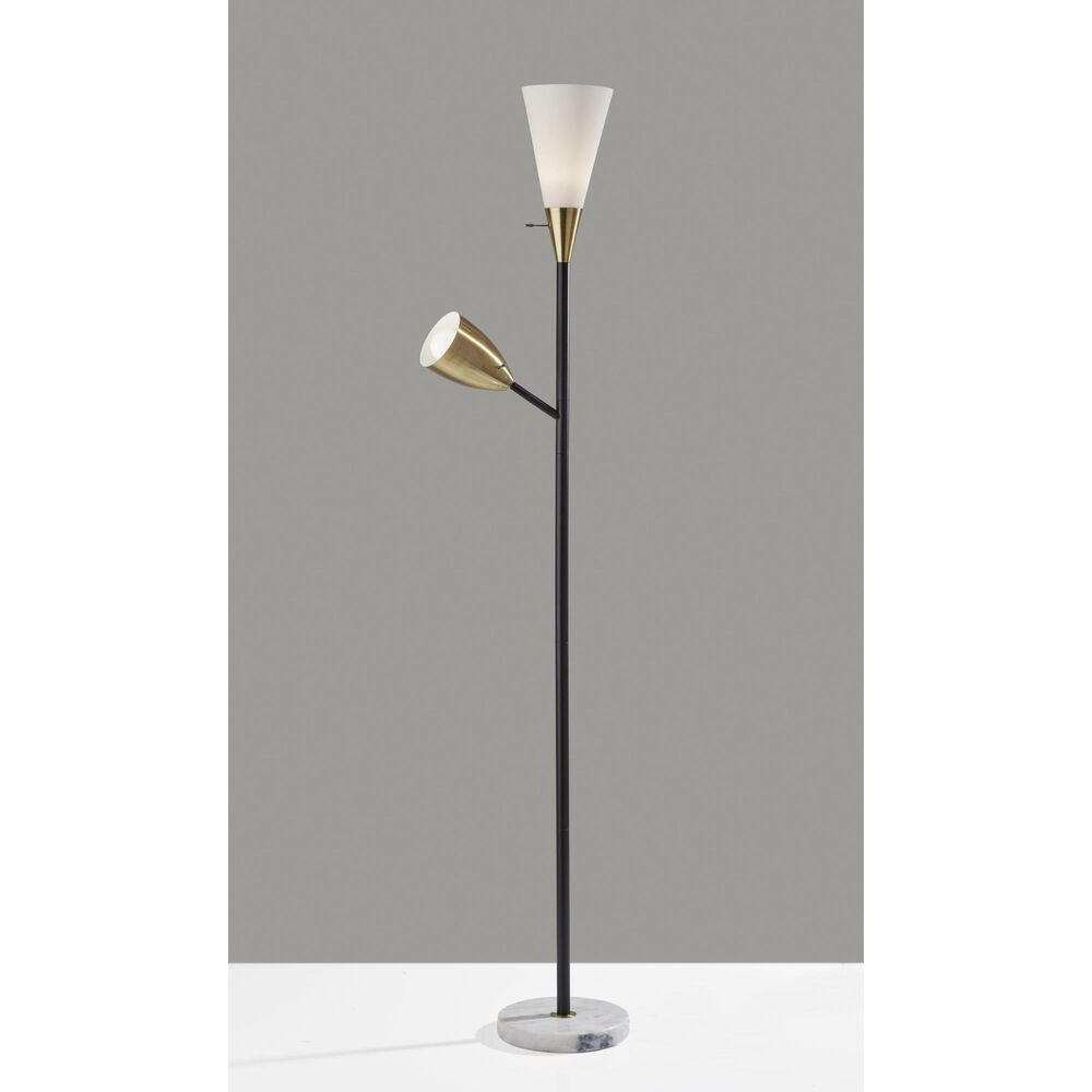 Adesso Dixon Torchiere in Black and White, , large