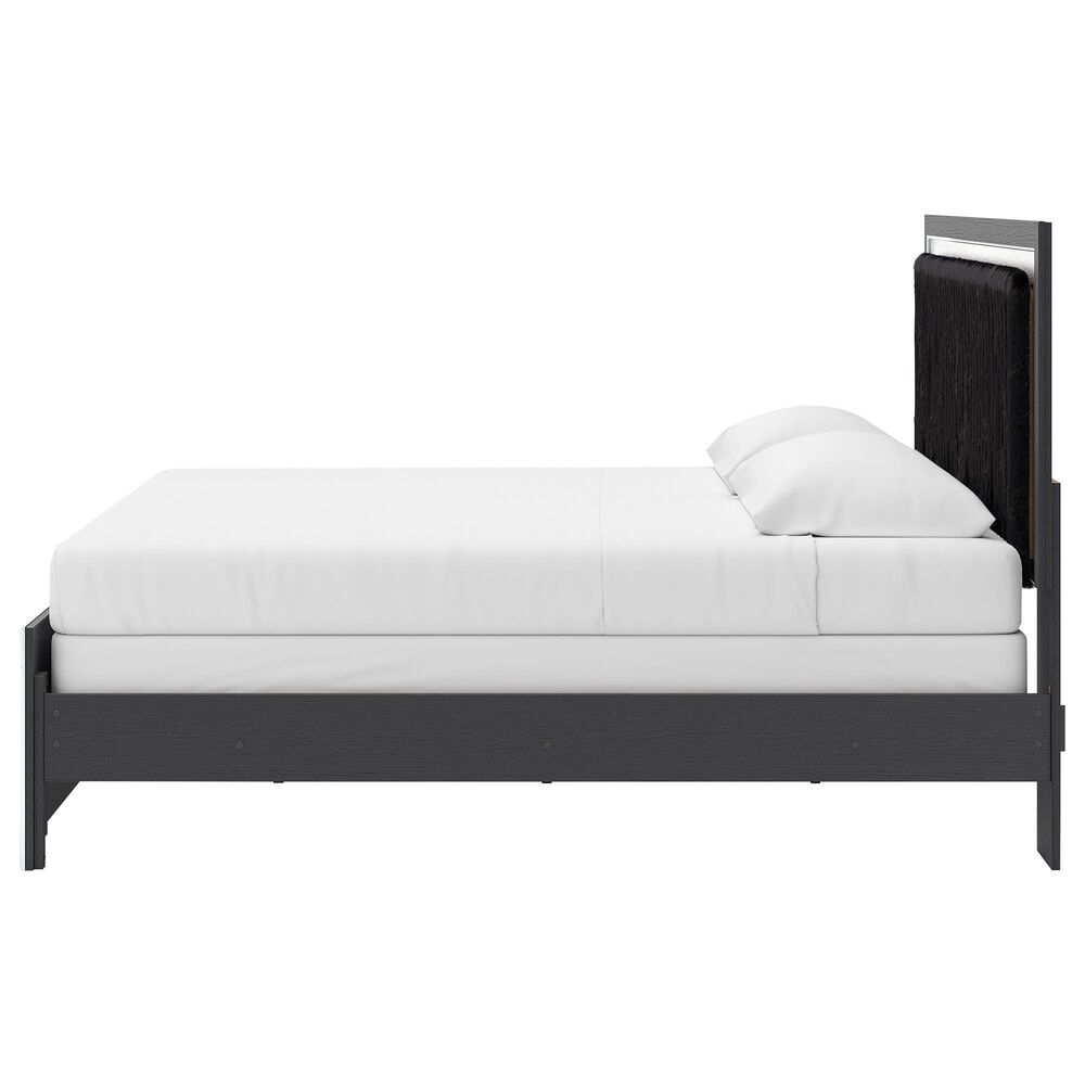 Ashley Zuraleus King Upholstered Panel Bed with Two Nightstands in Matte Black, , large