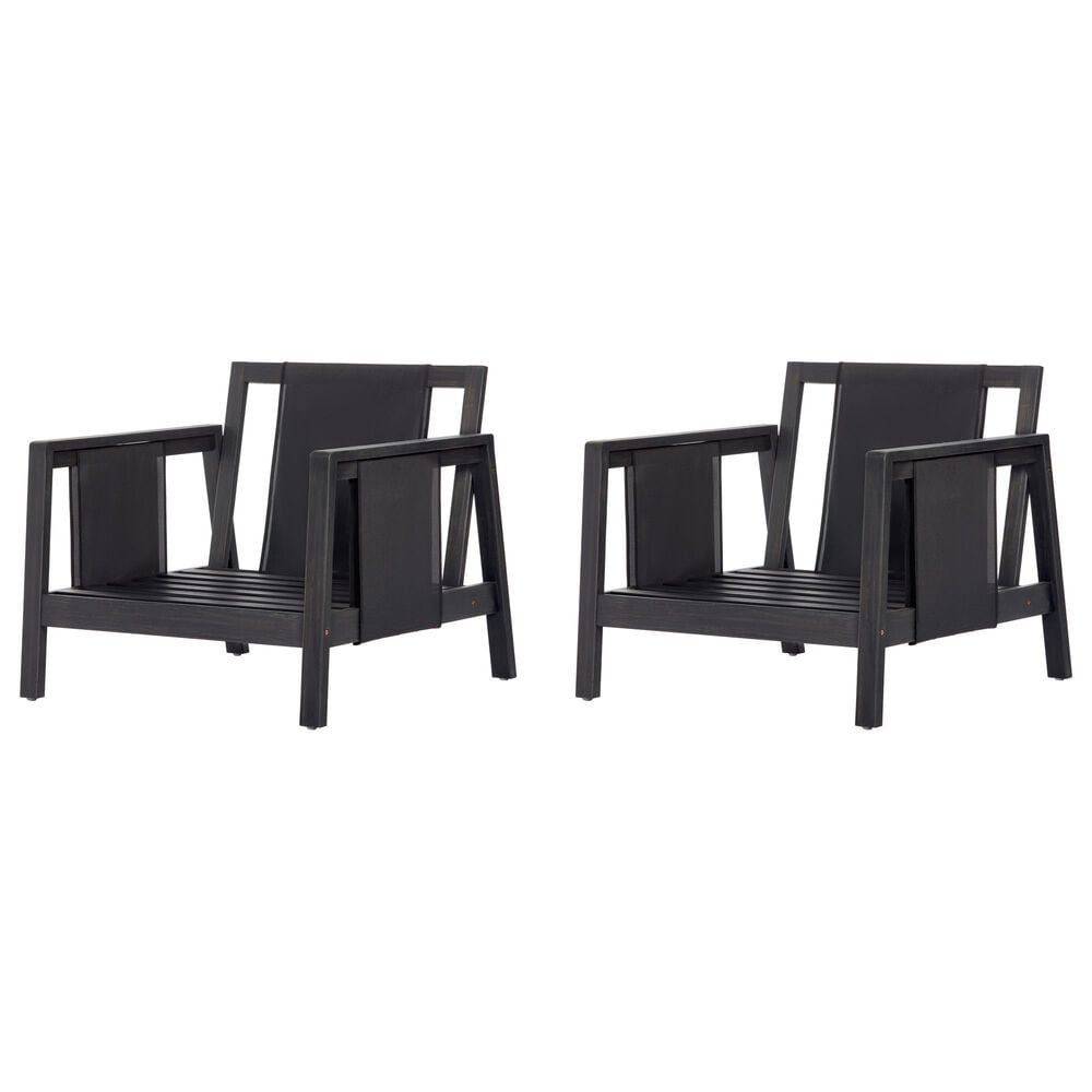HOMLUX Outdoor Club Chair with Black Textilene Accents in White (Set of 2), , large