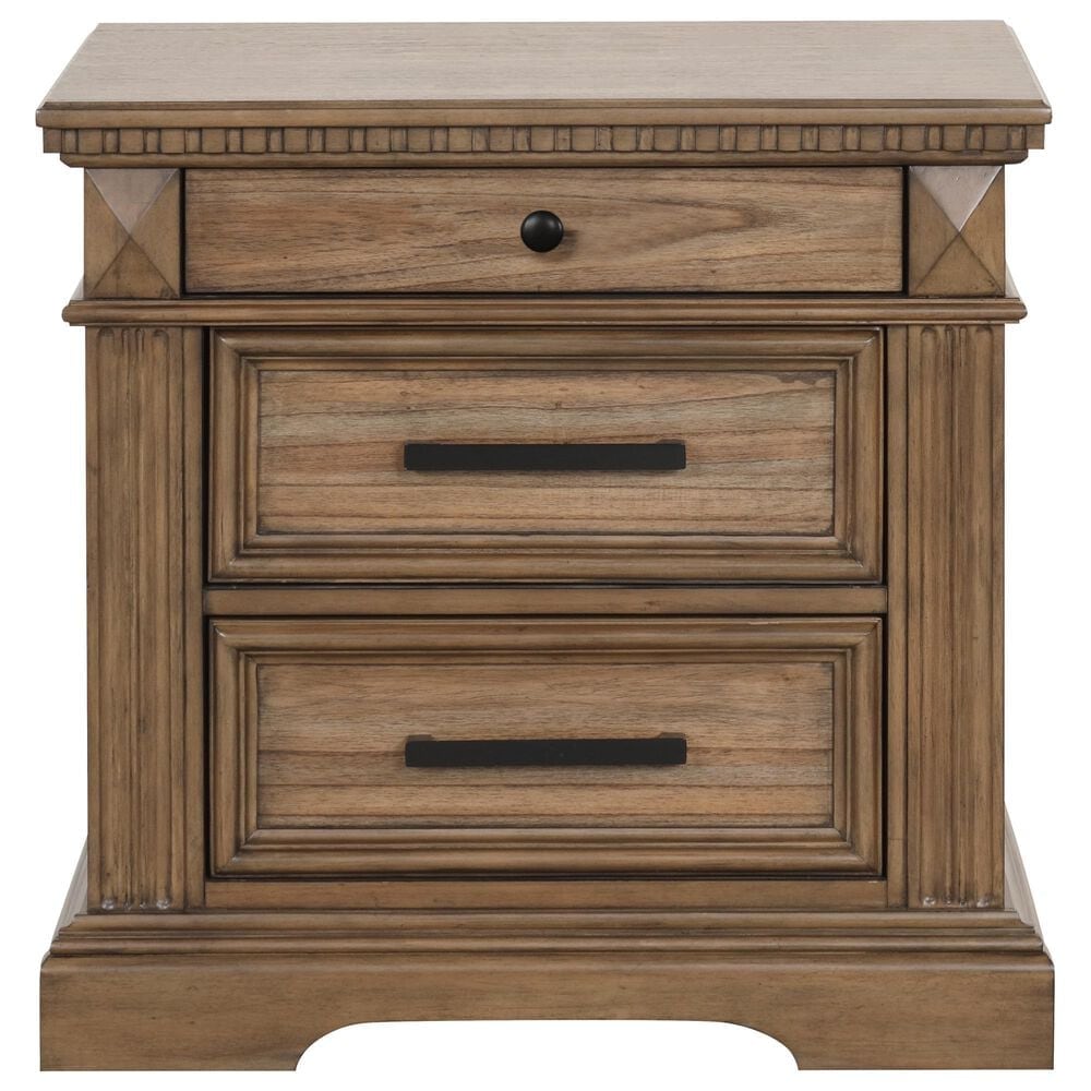 Lifestyle 3 Drawer Nightstand in Brown, , large