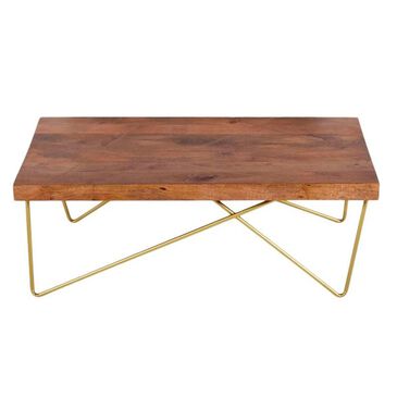 Crystal City Walter Cocktail Table in Tobacco and Brass, , large
