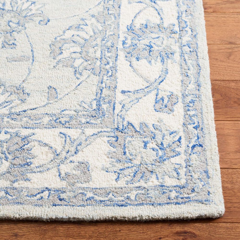 Safavieh Micro-Loop Traditional 10&#39; x 14&#39; Light Blue and Ivory Area Rug, , large