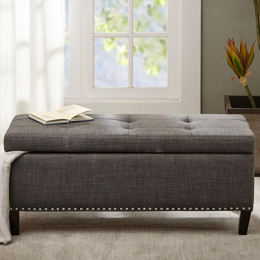 Hampton Park Shandra II Storage Bench in Charcoal, , large