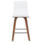 Armen Living Vienna Swivel Counter Height Stool with Snow White Upholstery in Walnut, , large