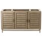 James Martin Vanities Portland 60" Single Bathroom Vanity in Whitewashed Walnut with Single Hole 3 cm White Zeus Quartz Top and Rectangular Sink, , large
