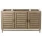 James Martin Vanities Portland 60" Single Bathroom Vanity in Whitewashed Walnut with Single Hole 3 cm White Zeus Quartz Top and Rectangular Sink, , large