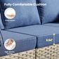 HOMLUX 11-Piece Outdoor Modular Sofa Conversation Set in Denim Blue, , large