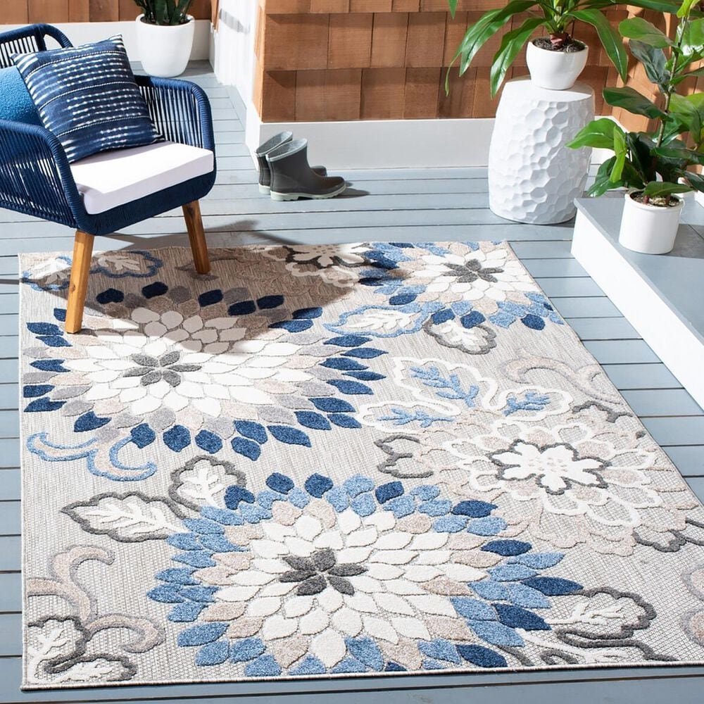 Safavieh Cabana 9&#39; x 12&#39; Grey and Blue Area Performance Rug, , large