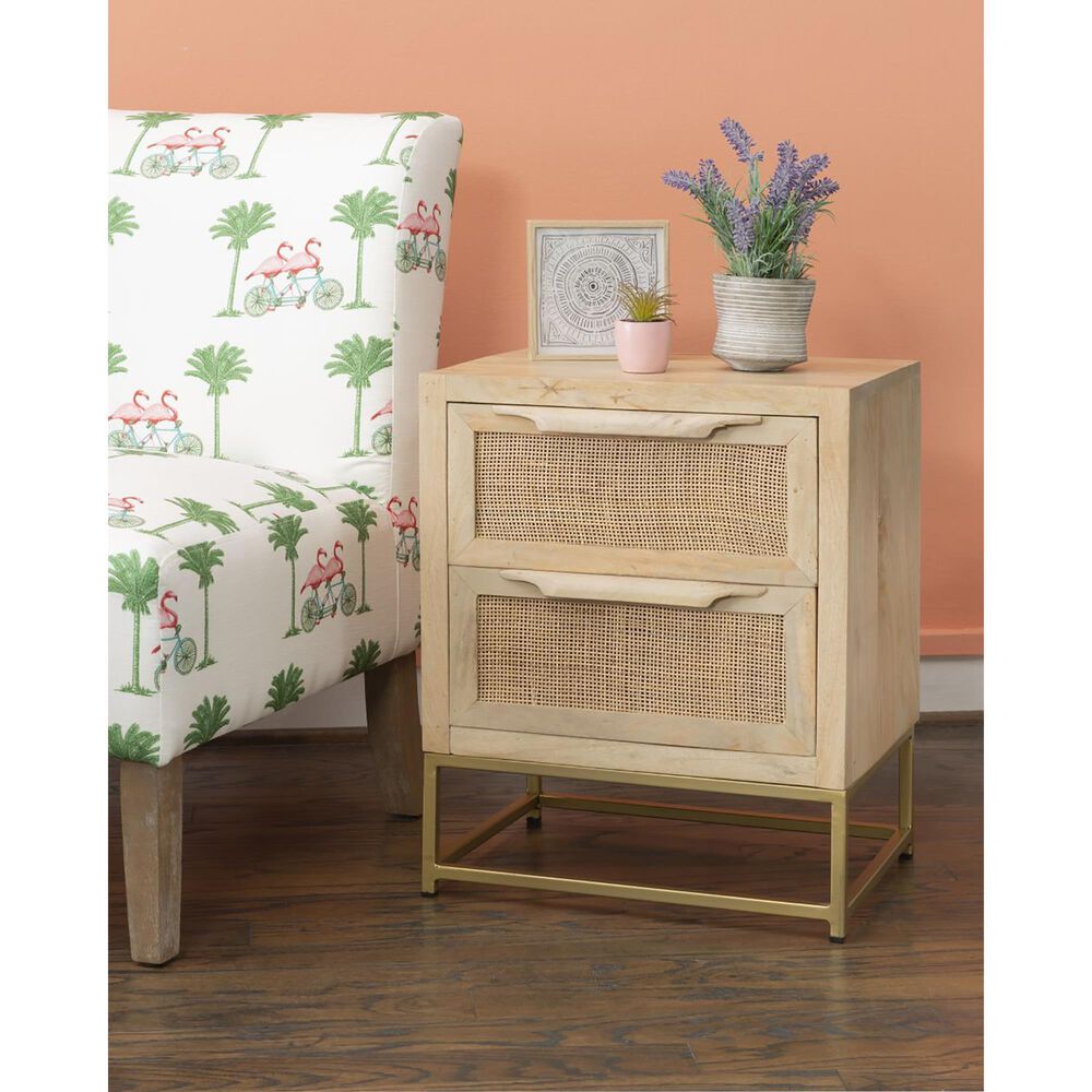 37B Urban Boho Raphael Side Table in Natural and Gold, , large