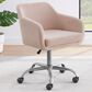 Linon Home Decor Rylen Office Chair with Pink Cushion in Silver, , large