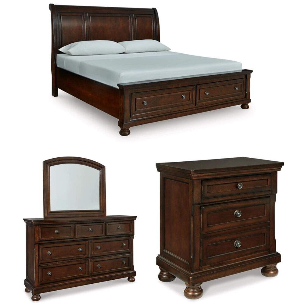 Millenium Porter 4-Piece King Storage Bedroom Set in Rustic Brown, , large