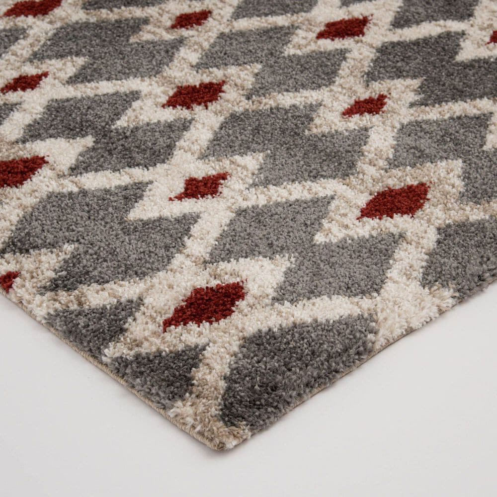 Central Oriental Tulsa Kiernan 7&#39;10&quot; x 9&#39;10&quot; Armor Grey and Rust Area Rug, , large