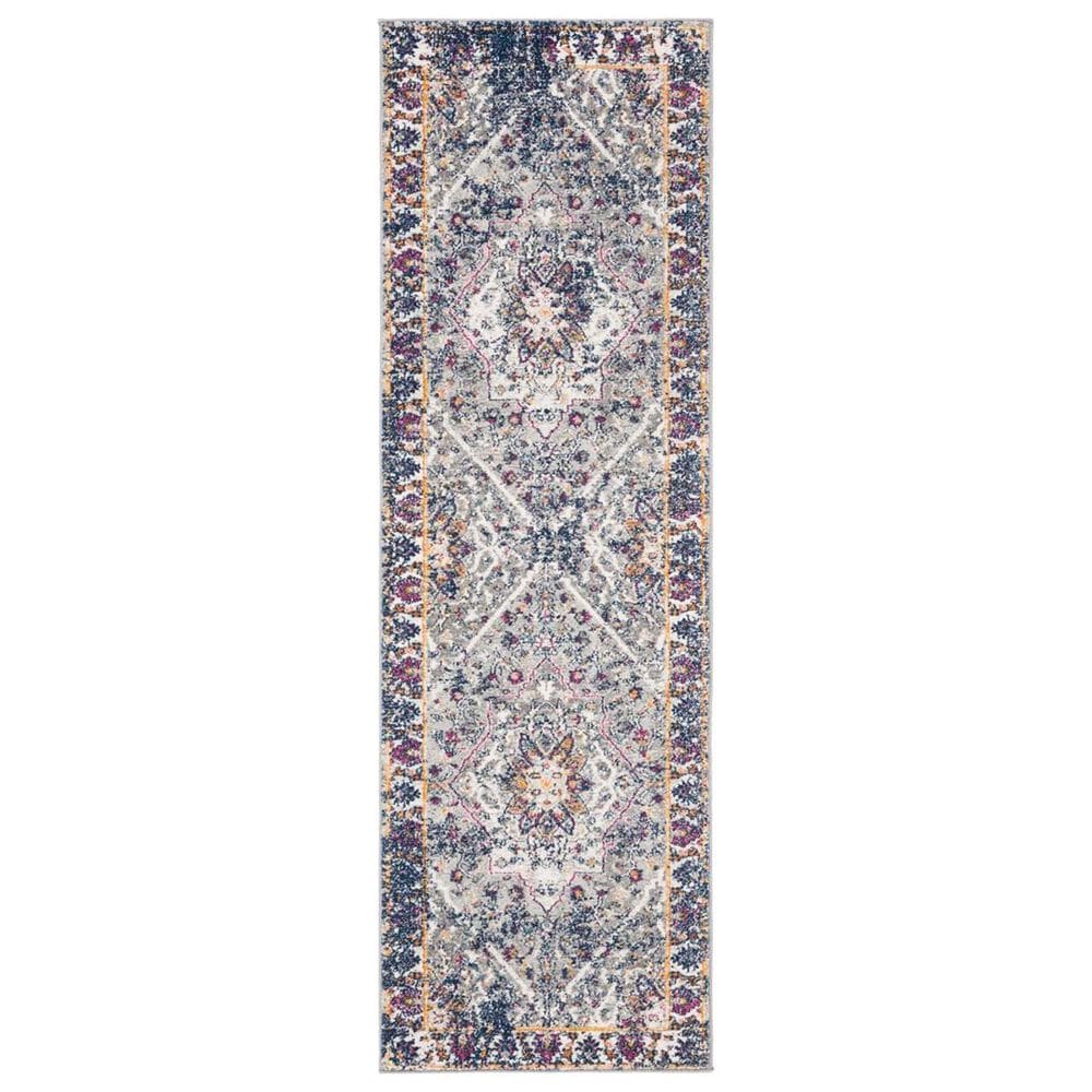 Safavieh Evoke EVK288N 2"2" x 7" Grey and Navy Runner, , large