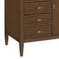 James Martin Vanities Myrrin 48" Vanity in Mid-Century Walnut with 3 cm Arctic Fall Solid Surface Top, , large