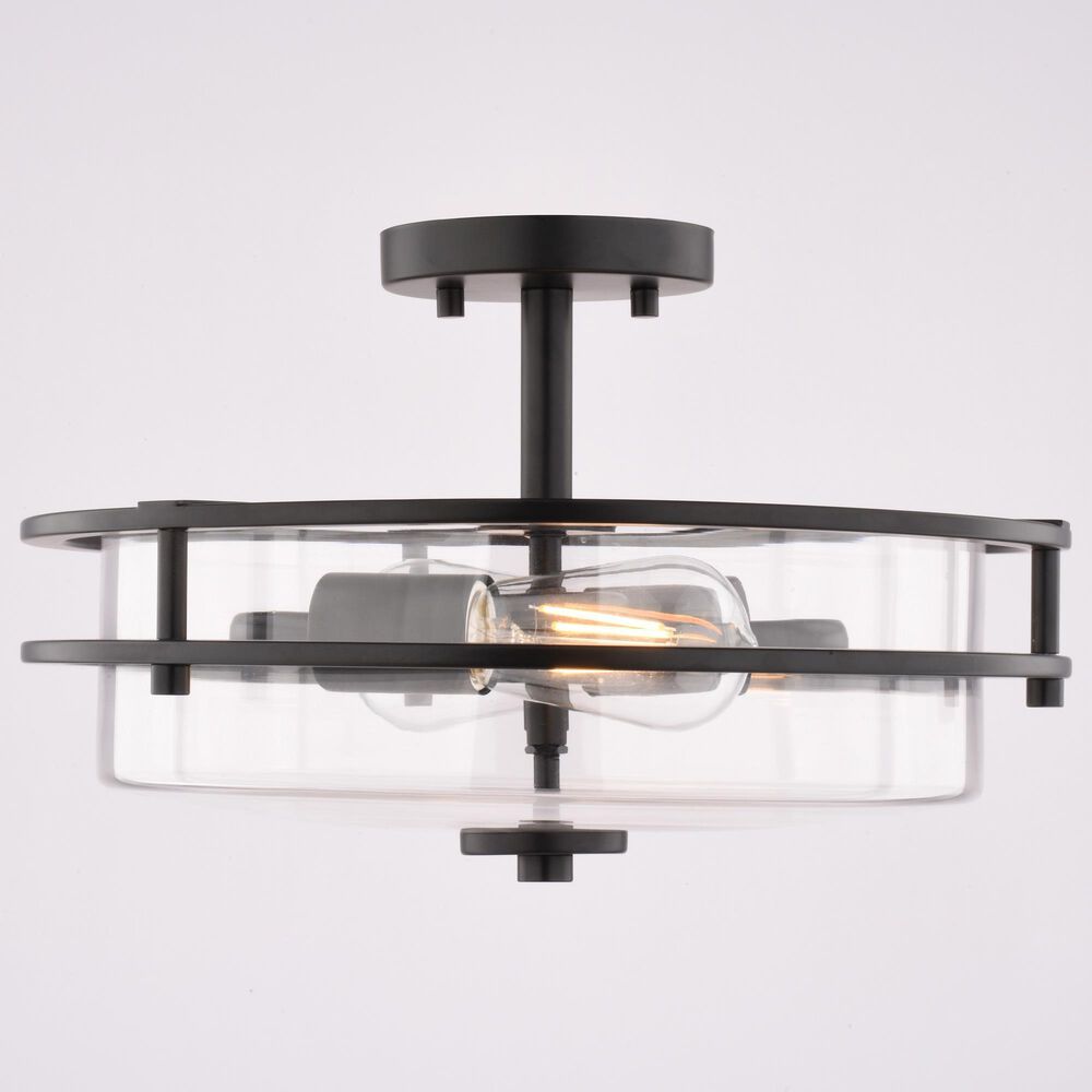 Vaxcel Grace 2-Light Semi Flush Mount in Matte Black, , large