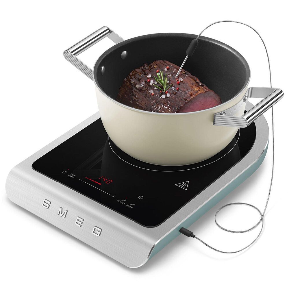 SMEG 12" Portable Induction Cooker in Jade Emerald Green, Grey and Black, , large