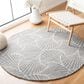 Safavieh Micro-Loop Geometric 5" Round Grey and Ivory Area Rug, , large