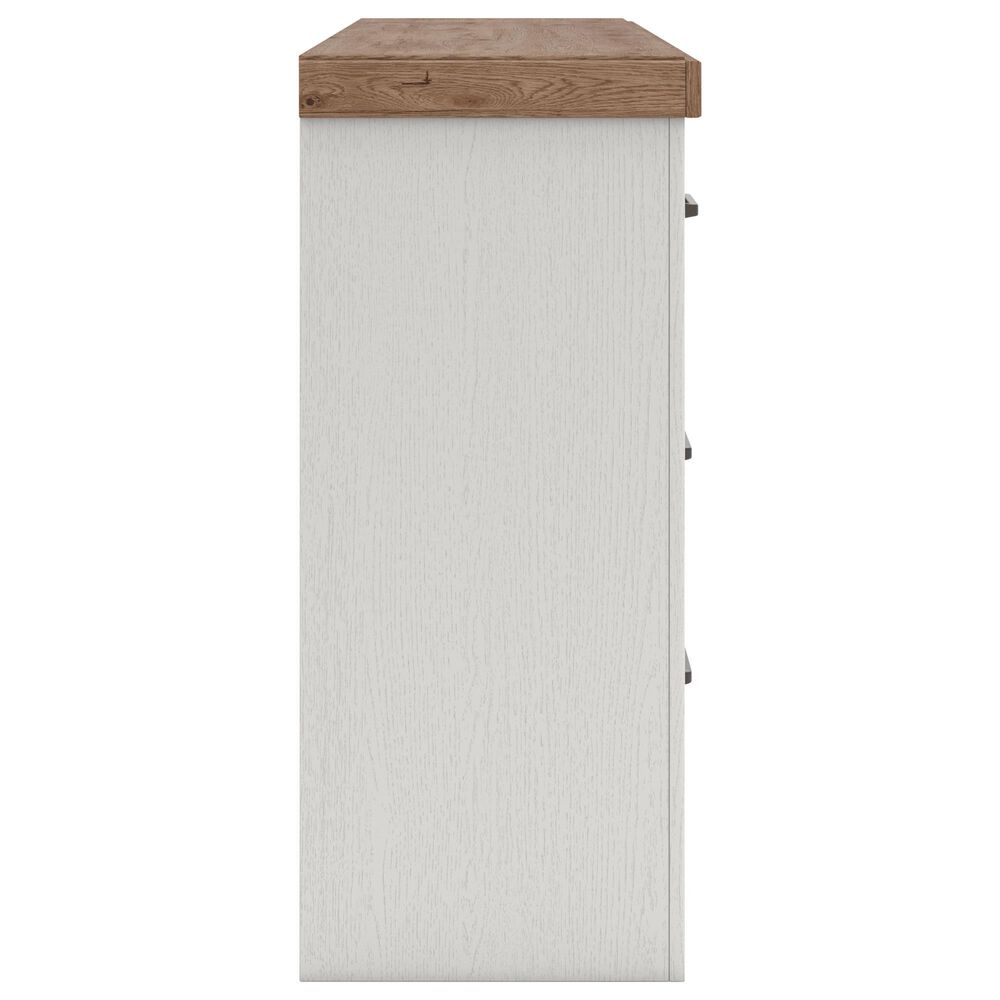 Ashley Savonport Twin Storage Bed with Dresser Chest and Nightstand in White and Brown, , large