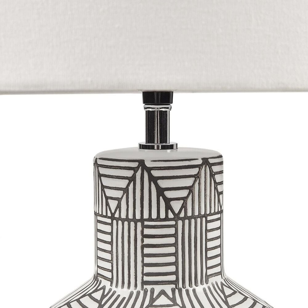 Hampton Park Agape Boho Ceramic Table Lamp in White, , large