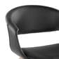 LumiSource Curvo Contemporary Upholstered Chair in Whitewashed Wood and Black Faux Leather by LumiSource - Set of 2, , large