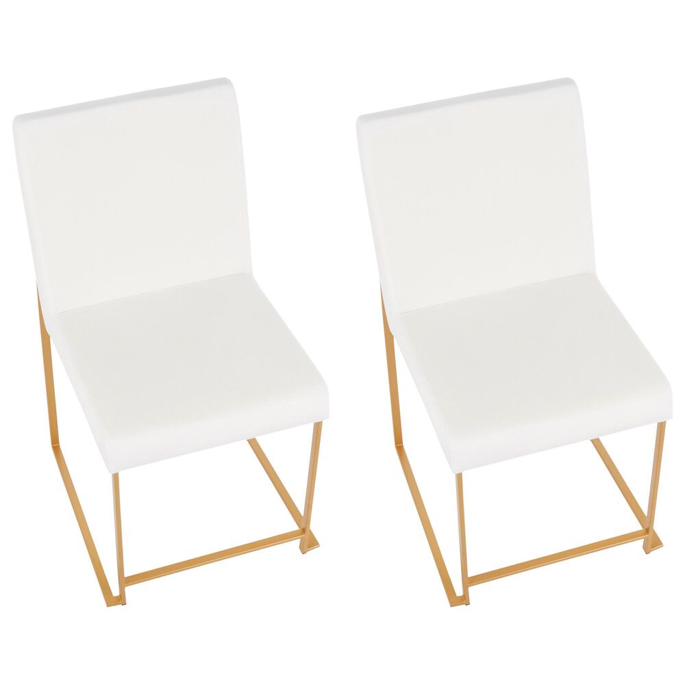 Lumisource Fuji Dining Chair in White/Gold &#40;Set of 2&#41;, , large