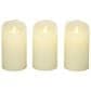Maple and Jade Flameless Candle with Remote Control in Textured Beige (Set of 3), , large
