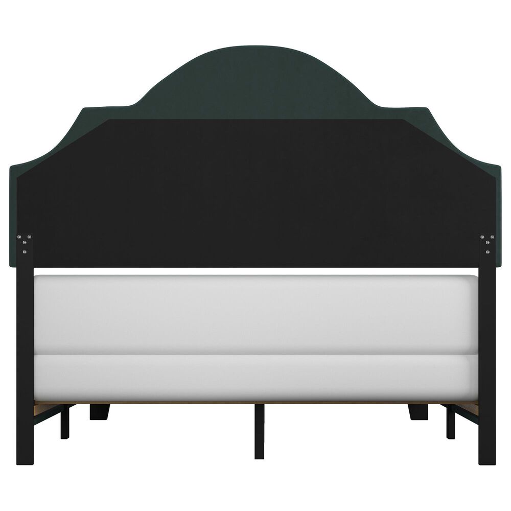 Richlands Furniture Cynthia Full Panel Bed with Green Upholstery in Black, , large