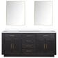 Lexora Home Abbey 72" Double Bathroom Vanity in White Oak with 2 cm White Quartz Top, Rectangular Sinks and 70" Mirror, , large