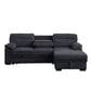 Lilola Home Kipling II 92.5" Stationary Sleeper Sofa in Dark Gray, , large