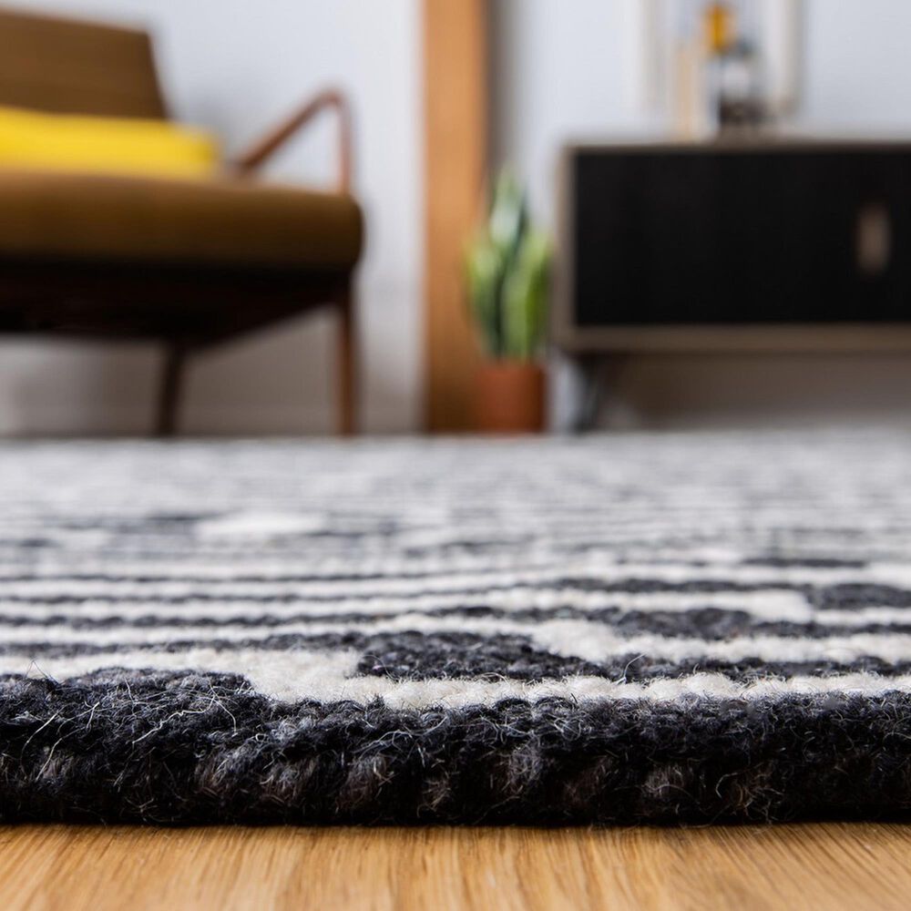 Safavieh Micro-Loop MLP166H 4&#39; x 6&#39; Charcoal and Ivory Area Rug, , large