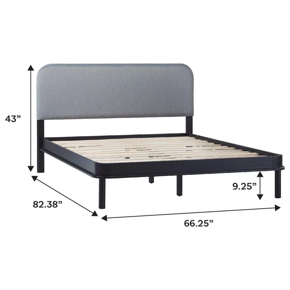 Walker Edison Annette Queen Platform Bed in English Oak, , large