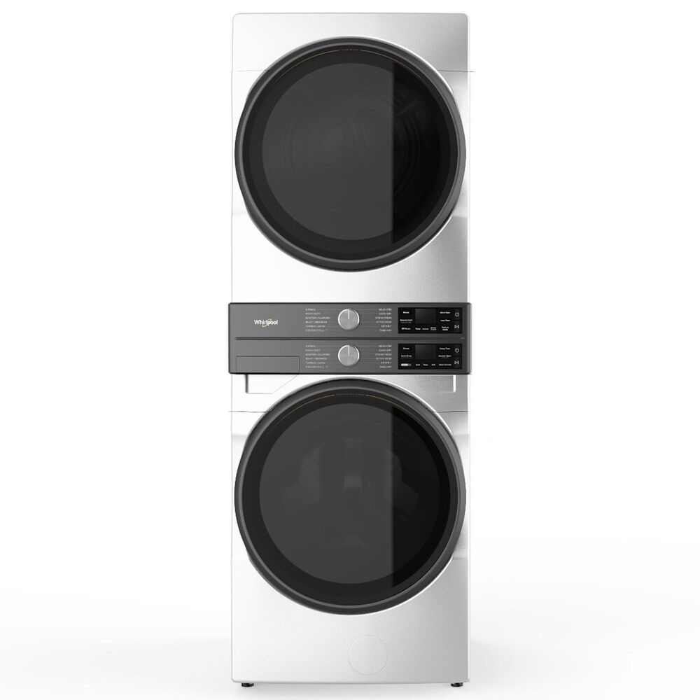 Whirlpool 4.5 Cu. Ft. Smart Front Load Washer and 7.4 Cu. Ft. Electric Dryer Stack Laundry in White, , large