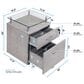 Rta Products Llc Rolling File Cabinet with Glass Top in Grey, , large