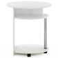 HOMLUX Oval End Table with Bookshelf in White Oak and Chrome, , large
