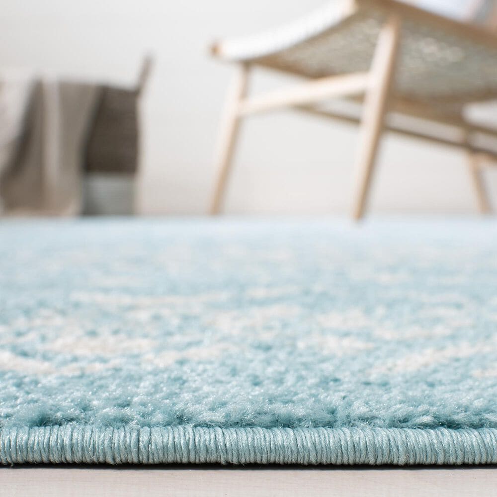 Safavieh Tulum TUL268K 5&#39;3&quot; x 7&#39;6&quot; Turquoise and Ivory Area Rug, , large
