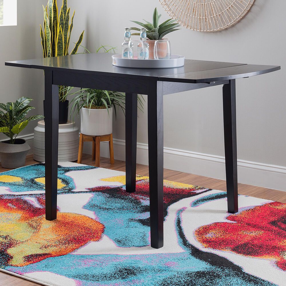 Linon Home Decor Torino Drop Leaf Dining Table in Black - Table Only, , large