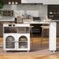 HOMLUX 56" Kitchen Island with Extended Table in White, , large