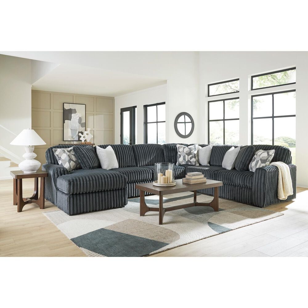 Ashley Midnight-Madness 4-Piece Left Facing Sectional with Chaise in Gunmetal, , large